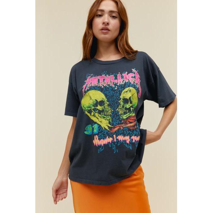 DAYDREAMER 메탈리카 머치 티셔츠 빈티지 블랙 여성