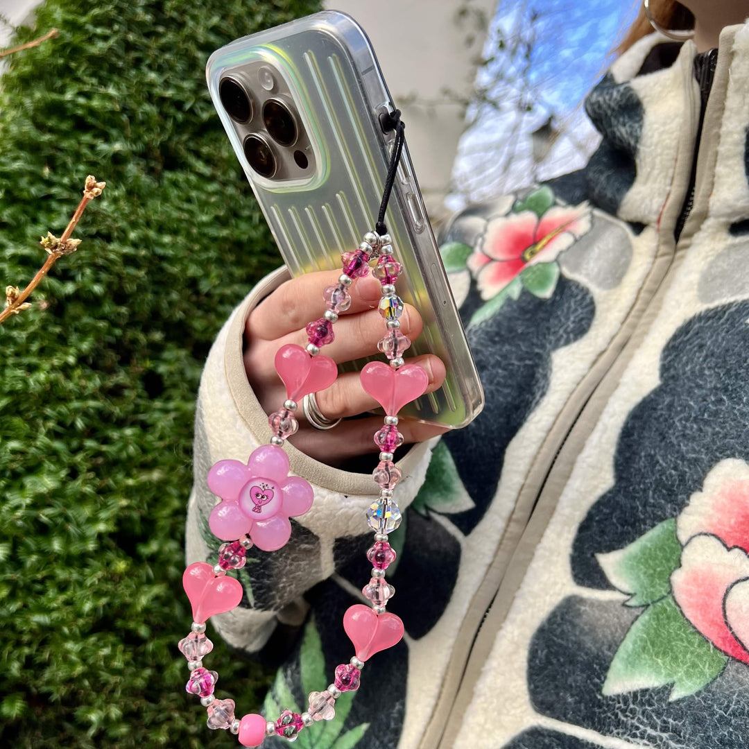 블러싱 하트 벚꽃 베이비핑크 팔찌 핸드폰줄 폰스트랩 (2컬러)울랄라 편집샵