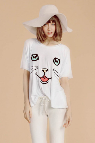 [Wildfox Couture:와일드폭스] 해피 캣 퍼팩트 티셔츠 (2가지색상)울랄라 편집샵