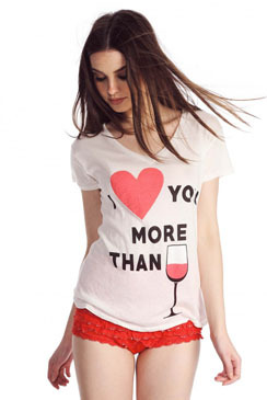[Wildfox Couture:와일드폭스] 하트 와인 티셔츠울랄라 편집샵